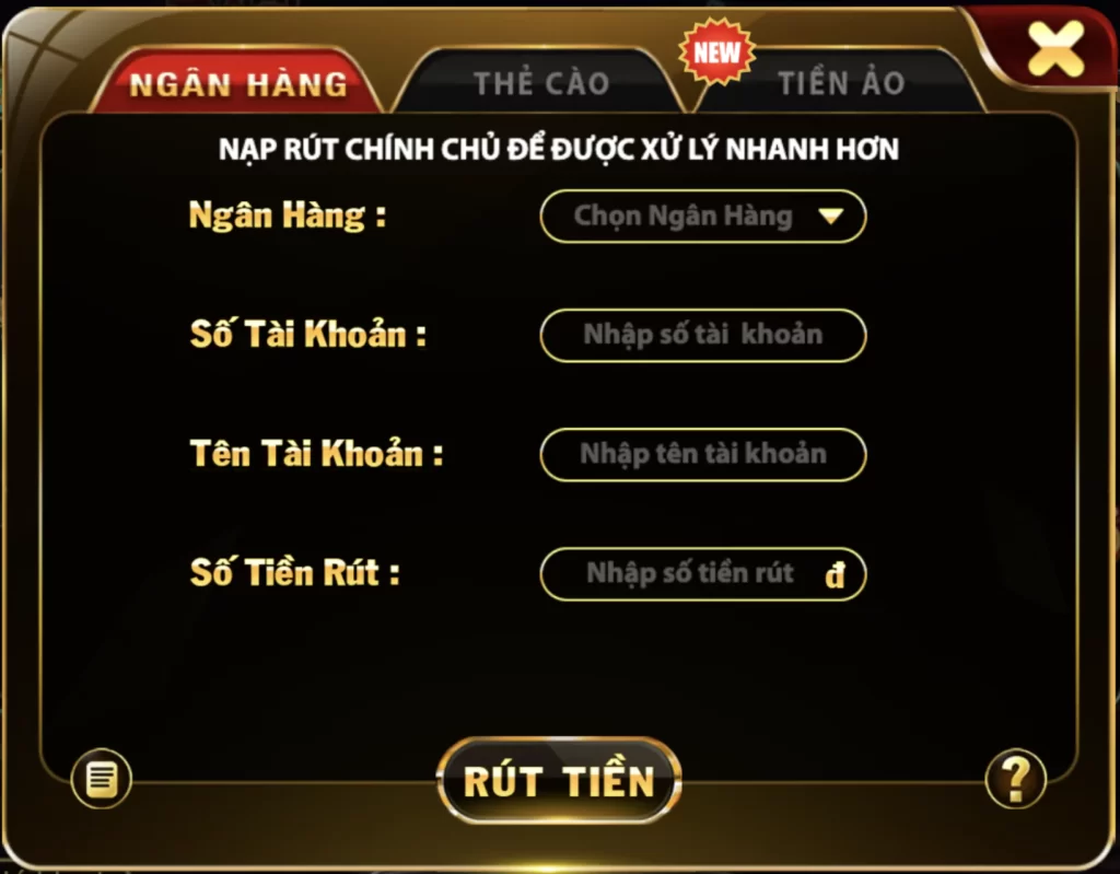 Rút tiền Hit Club về tài khoản đơn giản